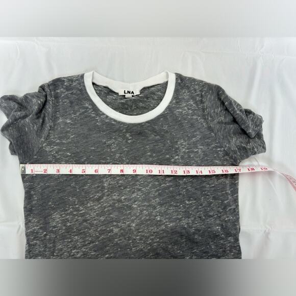 LNA Revolve Grey Marbled Scoop Neck Short Sleeve T Shirt Size Small - Picture 5 of 6